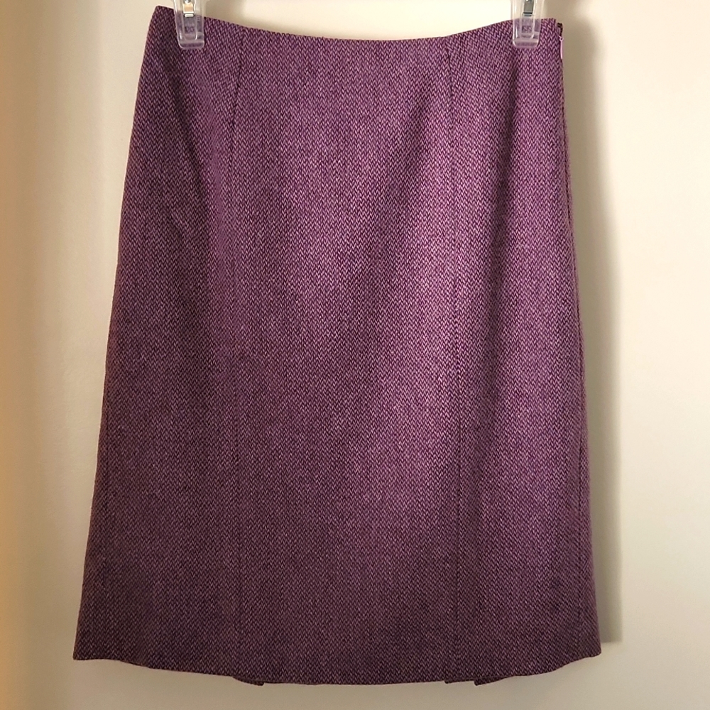 Purple Ann Taylor Loft wool skirt, sz 0P